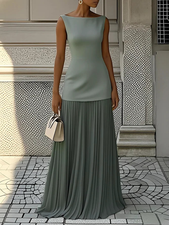 Micaela | Vestido largo plisado de diseño