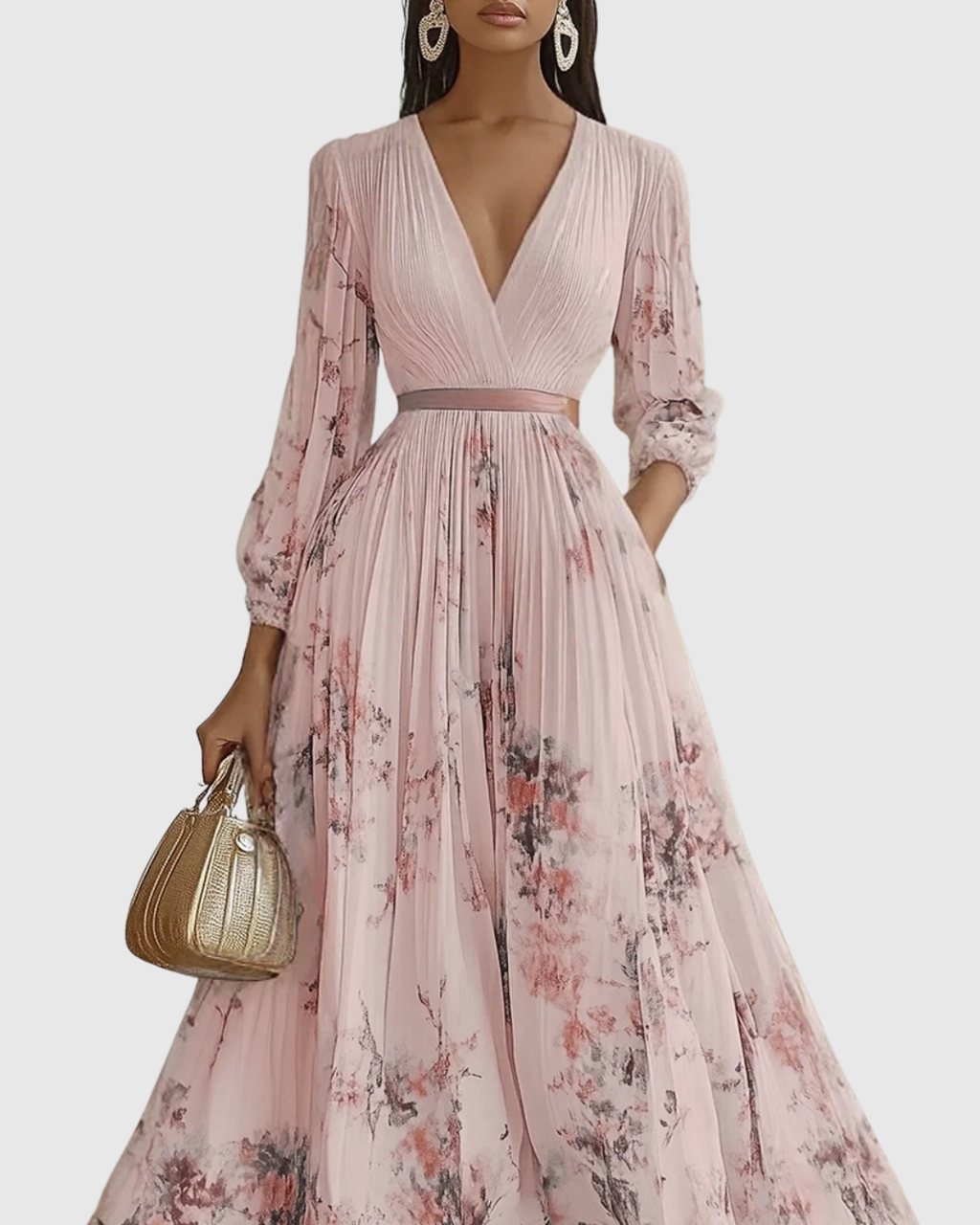 Rowella | Abito lungo elegante a pieghe