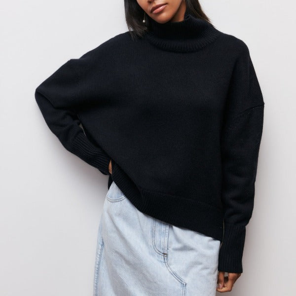 Clara | Jersey de cuello alto en punto fino