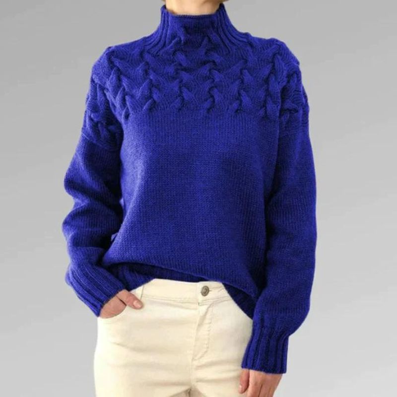 Rebeca | Suéter de cuello alto con textura suave